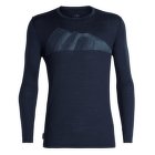 Tricou cu mânecă lungă Icebreaker Tech Lite LS Crewe Remarkables Men Midnight Navy IBANS_01360