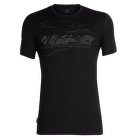 Tricou cu mânecă scurtă Icebreaker Tech Lite SS Crewe Coronet Peak Men Black1