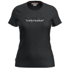 Tricou cu mânecă scurtă Icebreaker Merino Central Classic SS Tee Glacial Flow Logo Women Black