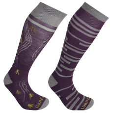 Șosete pentru genunchi Lorpen T1 SKI MID Women 2 PACK GREY/PLUM