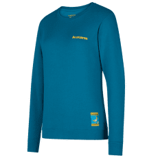 Tricou cu mânecă lungă La Sportiva Climbing on the Moon Sweatshirt Women Turchese/Giallo