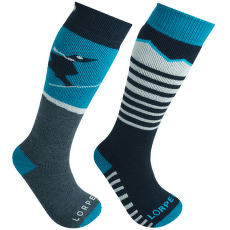 Șosete pentru genunchi Lorpen T1 MERINO KIDS SKI 2PACK ECO BLUE