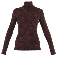 Tricou cu mânecă lungă Icebreaker Merino 260 Vertex LS Half Zip Frozen Forms Women BLACK/PORT/J