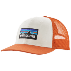 Capac Patagonia P-6 Logo Trucker Hat White w/Redtail Rust