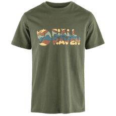 Tricou cu mânecă scurtă Fjällräven Multicolor Logo T-Shirt Men Laurel Green