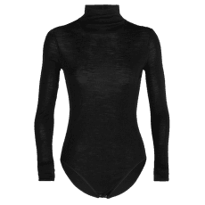 Tricou cu mânecă lungă Icebreaker Queens LS High Neck Bodysuit Women Black