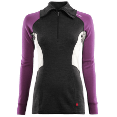 Tricou cu mânecă lungă Aclima WarmWool Polo Women Marengo/Sunset Purple/Nature