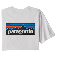 Tricou cu mânecă scurtă Patagonia P-6 Logo Responsibili Tee Men White