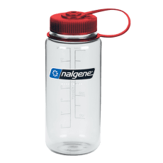 Sticlă Nalgene Wide-Mouth 500 mL Sustain Clear w/Red Cap, Sustain 682021-0335