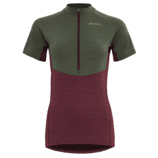 Tricou cu mânecă scurtă Devold Standal Merino Tee Zip Neck Women 740A Beetroot