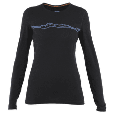 Tricou cu mânecă lungă Icebreaker Merino 200 Oasis LS Crewe Mountain Pulse Women Black