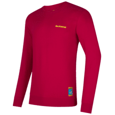 Tricou cu mânecă lungă La Sportiva CLIMBING ON THE MOON Sweatshirt Men Fucsia/Giallo