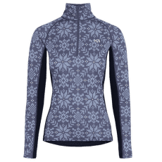 Tricou cu mânecă lungă Kari Traa EDITH HALF ZIP DUSTY MIDTONE BLUE