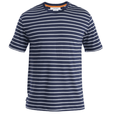 Tricou cu mânecă scurtă Icebreaker Merino Drayden SS Tee Stripe Men MIDNIGHT NAVY/SNOW/S