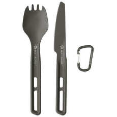 Tacâmuri Sea to Summit Frontier UL Cutlery Set - [2 Piece] Spork and Knife Aluminium Hard Anodised Grey