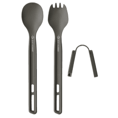 Tacâmuri Sea to Summit Frontier UL Cutlery Set - [2 Piece] Long Handle Spoon and Spork Aluminium Hard Anodised Grey