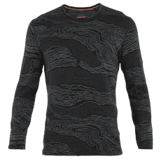 Tricou cu mânecă lungă Icebreaker Merino 260 Vertex LS Crewe Snow Guide Men BLACK/GALAXY/J