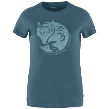 Tricou cu mânecă scurtă Fjällräven Arctic Fox Print T-Shirt Women Indigo Blue