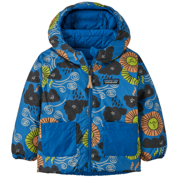 Jachetă Patagonia Baby Reversible Down Sweater Hoody Forces of Nature: Vessel Blue