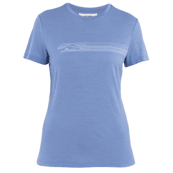 Tricou cu mânecă scurtă Icebreaker Merino 150 Tech Lite SS Tee Camping Lines Women BAJA