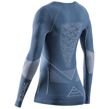 Tricou cu mânecă lungă X-Bionic Energy Accumulator 4.0 Shirt Round Neck Women Mineral Blue/Arctic White