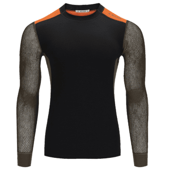 Tricou cu mânecă lungă Aclima WoolNet Hiking Crew Neck shirt Men Jet Black/Tarmac/Gold Flame