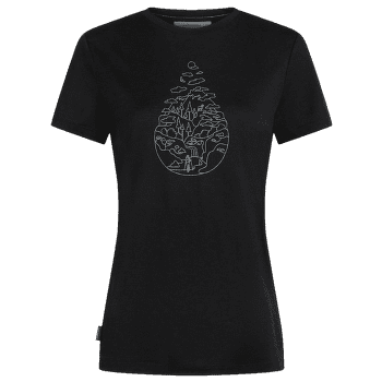 Tricou cu mânecă scurtă Icebreaker Merino 150 Tech Lite III SS Tee Hike Path Women BLACK