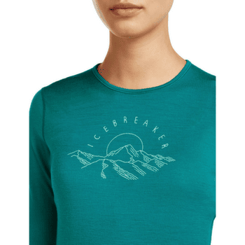 Tricou cu mânecă lungă Icebreaker Merino 200 Oasis LS Crewe Sunrise Summit Women TIDAL TEAL
