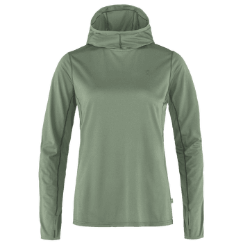 Tricou cu mânecă lungă Fjällräven Abisko Sun-hoodie Women Patina Green