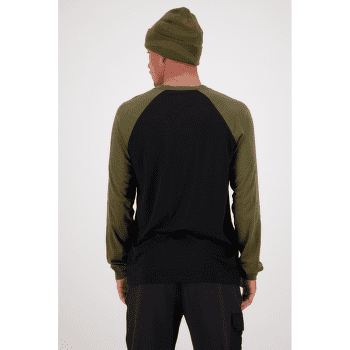 Tricou cu mânecă lungă Mons Royale Icon Raglan Dark Olive / Black