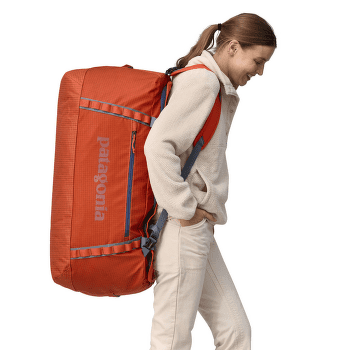 Geantă Patagonia Black Hole Duffel 100L Smolder Blue w/Amanita Red
