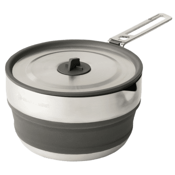 Oală Sea to Summit Detour Stainless Steel Collapsible Pouring Pot - 1.8L Beluga Black