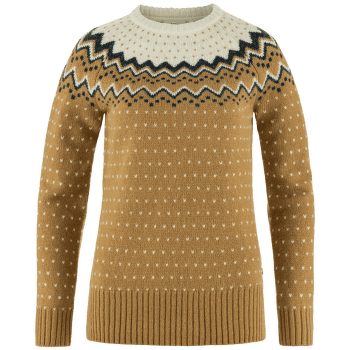 Pulover Fjällräven Övik Knit Sweater Women Buckwheat Brown-Chalk White