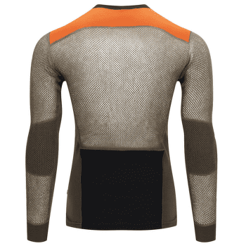 Tricou cu mânecă lungă Aclima WoolNet Hiking Crew Neck shirt Men Jet Black/Tarmac/Gold Flame