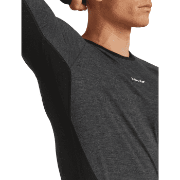 Tricou cu mânecă lungă Icebreaker Merino 200 Oasis+ LS Crewe Men BLACK/JET HTHR/UNDYED/CB