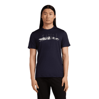 Tricou cu mânecă scurtă Icebreaker Merino 150 Tech Lite SS Tee The Peaks Men ATLANTIS