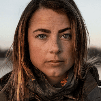 Bandă pentru gât Fjällräven Lappland Neck Gaiter Green Camo-Orange Multi Camo