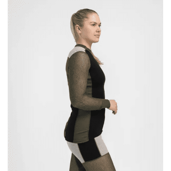 Tricou cu mânecă lungă Aclima WoolNet Hiking Crew Neck Women Fudge / Dill / Olive Night