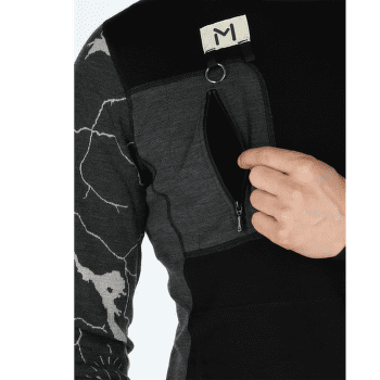 Tricou cu mânecă lungă Aclima Lars Monsen Femunden crewneck Men Jet Black/Marengo/Femunden Dark