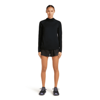 Tricou cu mânecă lungă Icebreaker MerinoFine 150 Ace LS Hoodie Women BLACK