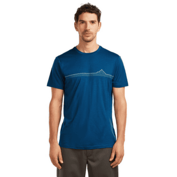 Tricou cu mânecă scurtă Icebreaker Merino 150 Tech Lite SS Tee Range Stripes Men ATLANTIS