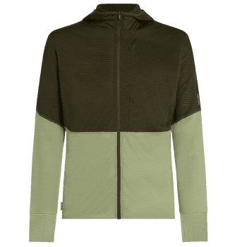 Tricou cu mânecă lungă Icebreaker Merino 200 RealFleece™ Descender LS Zip Hoodie Men DK LODEN/LICHEN/CB