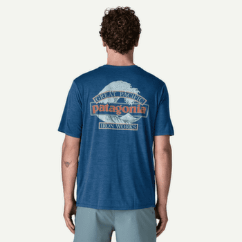 Tricou cu mânecă scurtă Patagonia Cap Cool Daily Shirt - Great Waves Men Dyno White