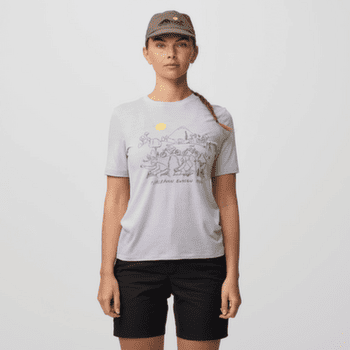 Tricou cu mânecă scurtă Fjällräven HOJA LUGNT WOOL T-SHIRT WOMEN Lavender Mist