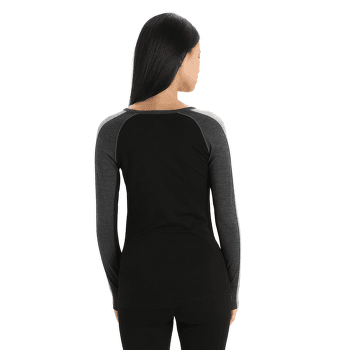 Tricou cu mânecă lungă Icebreaker 200 ZoneKnit LS Crewe Women JET HTHR/BLACK/METRO HTHR/CB