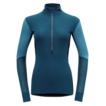 Tricou cu mânecă lungă Devold Wool Mesh 190 Zip Neck Women 422A Flood