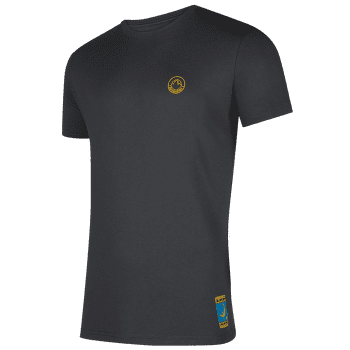 Tricou cu mânecă scurtă La Sportiva Climbing on the Moon T-Shirt Men Carbon/Giallo