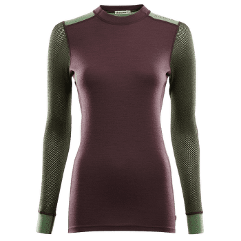 Tricou cu mânecă lungă Aclima WoolNet Hiking Crew Neck Women Fudge / Dill / Olive Night