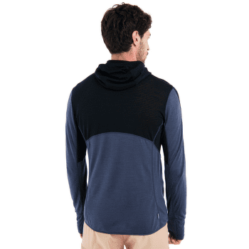 Hanorac Icebreaker Merino 200 Realfleece™ Descender LS  Zip Hoodie Men BLACK/GRAPHITE/CB