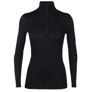 Tricou cu mânecă lungă Icebreaker Merino 200 Oasis LS Half Zip Women Black
